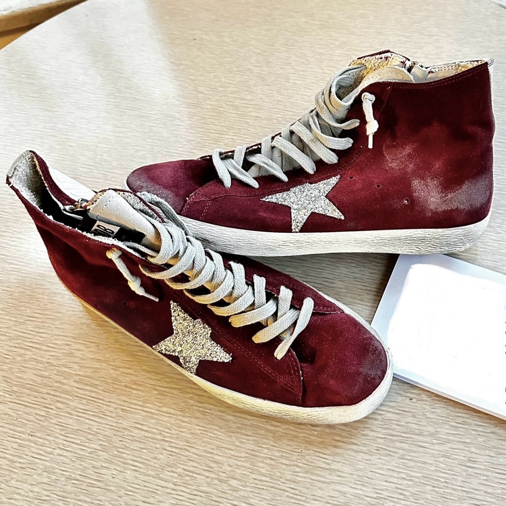 GOLDEN GOOSE Burdundy/Wine Suede Francys Size 41
